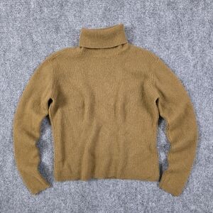 GW Division of Graff 100% Wool Ribbed Turtleneck Camel Tan Small 3DKnit